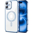 thumbnail image 1 of Entronix Magnetic Clear Case Compatible with iPhone 16 Plus, Sparkly Crystal Cover, Blue, 1 of 9