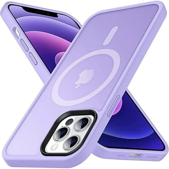 Entronix Magnetic Heavy Duty Case for iPhone 13 Pro Max, Sturdy Shockproof Matte Back Cover, Purple