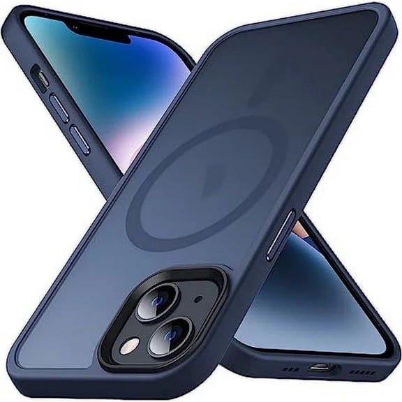 Entronix Magnetic Heavy Duty Case for iPhone 13, Sturdy Shockproof Matte Back Cover, Navy
