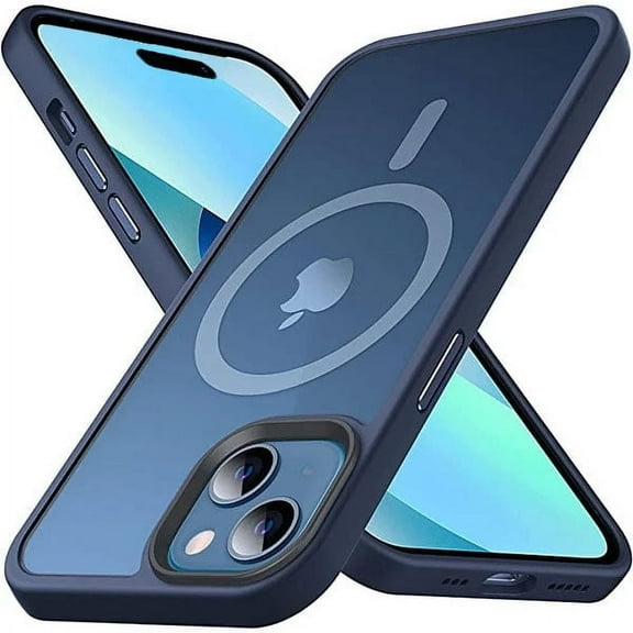 Entronix Magnetic Heavy Duty Case for iPhone 15, Sturdy Shockproof Matte Back Cover, Navy