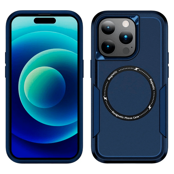Entronix Magnetic Heavy Duty Sleek Case Designed for iPhone 16 Pro Max Shockproof Drop-Proof, Navy