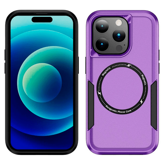 Entronix Magnetic Heavy Duty Sleek Case Designed for iPhone 16 Pro Max Shockproof Drop-Proof, Purple