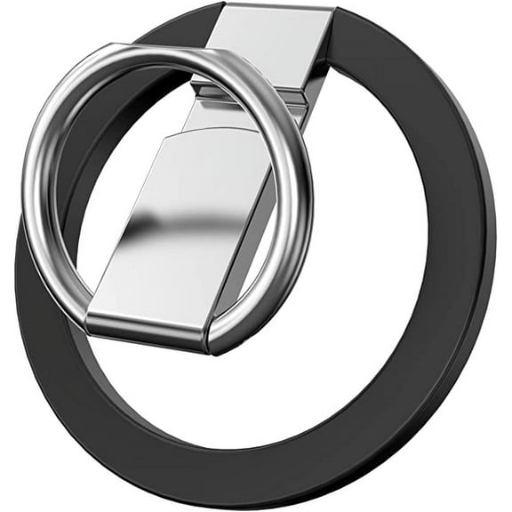 Entronix Magnetic Phone Grip, Magnetic Phone Ring Holder for iPhone 15 14 13 MagSafe Accessories 360° Adjustable Kickstand Only for iPhone 14/13/12 Pro Max, Compatible with Mag Safe Case (Black)