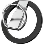 Entronix Magnetic Phone Grip, Magnetic Phone Ring Holder for iPhone 15 14 13 MagSafe Accessories 360° Adjustable Kickstand Only for iPhone 14/13/12 Pro Max, Compatible with Mag Safe Case (Black)