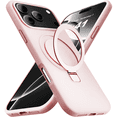 thumbnail image 1 of Entronix Magnetic Silicone Case Compatible with iPhone 17 Pro / iPhone 18 Pro, Protective Cover with Kickstand, Pink, 1 of 7