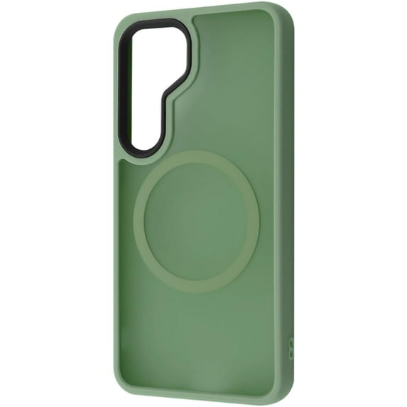 Entronix Magnetic Phone Case Compatible with Galaxy S25, Translucent Frosted Matte Back Shock-Absorbent Hybrid Cover, Green