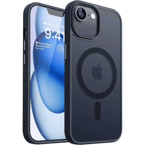 Entronix Magnetic Sturdy Case for iPhone 16e, Heavy Duty Shockproof Matte Back Cover, Black