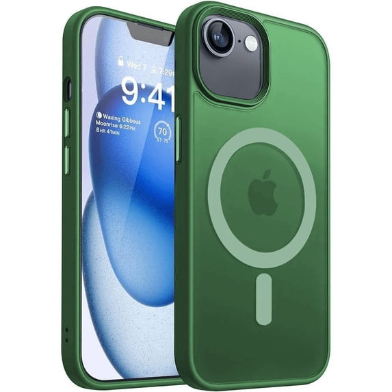 Entronix Magnetic Case Compatible with iPhone 16E, Translucent Matte Cover, Green