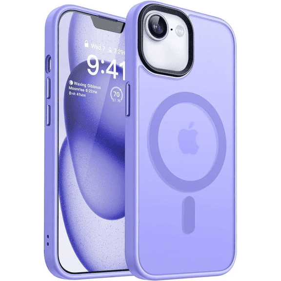 Entronix Magnetic Case Compatible with iPhone 16E, Translucent Matte Cover, Purple