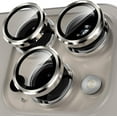 thumbnail image 1 of Entronix Metal Camera Lens Cover for iPhone 14 Pro Max, HD Tempered Glass Lens Protector, Titanium, 1 of 7