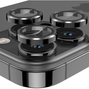 Entronix Metal Camera Lens Cover for iPhone 16 Pro Max, HD Tempered Glass Lens Protector, Black