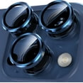 thumbnail image 1 of Entronix Metal Camera Lens Cover for iPhone 16 Pro Max, HD Tempered Glass Lens Protector, Blue, 1 of 8