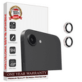 thumbnail image 1 of [ 2 Pack ] Entronix Metal Camera Lens Cover for iPhone 16e, HD Tempered Glass Lens Protector, Silver, 1 of 6