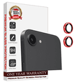 thumbnail image 1 of [ 2 Pack ] Entronix Metal Camera Lens Cover for iPhone 16e, HD Tempered Glass Lens Protector, Red, 1 of 6