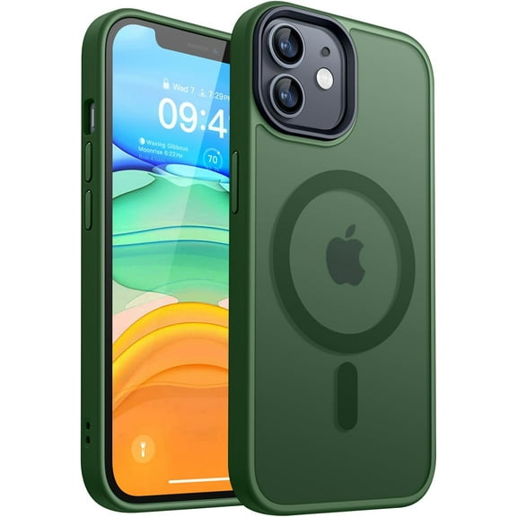 Entronix Phone Case Compatible with Magsafe for Apple iPhone 11 Magnetic Case, Heavy Duty Slim Dual Layer Shockproof Magnetic Case for Apple iPhone 11, Green