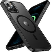 Entronix Phone Case Compatible with Magsafe for Apple iPhone 12 Pro Max Magnetic Case, Heavy Duty Slim Dual Layer Shockproof Magnetic Case for Apple iPhone 12 Pro Max, Black