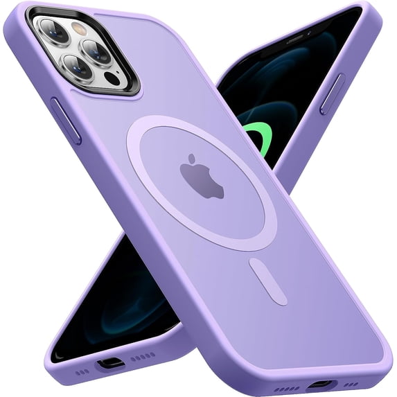 Entronix Magnetic Case Compatible with iPhone 13 Pro Max, Translucent Matte Cover, Purple