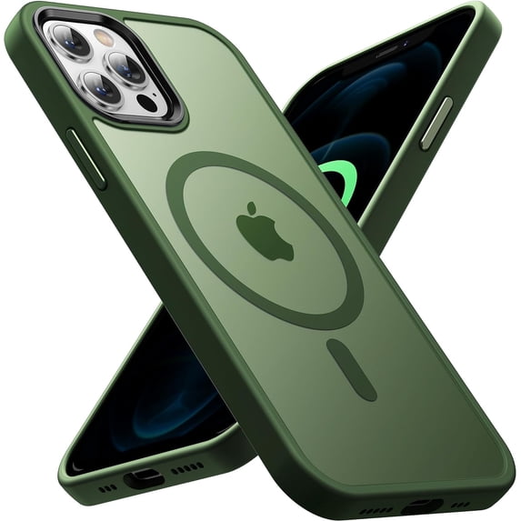 Entronix Magnetic Case Compatible with iPhone 13 Pro Max, Translucent Matte Cover, Green