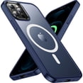 thumbnail image 1 of Entronix Magnetic Case Compatible with iPhone 13 Pro Max, Translucent Matte Cover, Navy Blue, 1 of 6