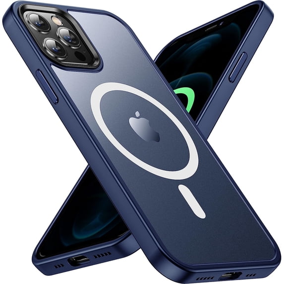 Entronix Magnetic Case Compatible with iPhone 13 Pro Max, Translucent Matte Cover, Navy Blue