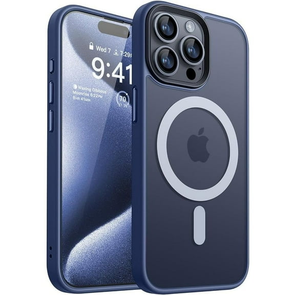 Entronix Phone Case Compatible with Magsafe for Apple iPhone 16 Pro Max Magnetic Case, Heavy Duty Slim Dual Layer Shockproof Case for Apple iPhone 16 Pro Max, Navy