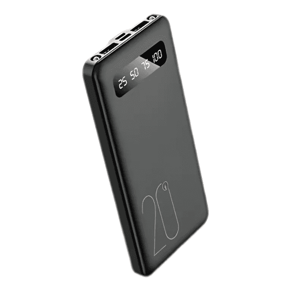 Entronix Power Bank 20,000 mAh Portable Charger With Dual USB and Type C Port, Black