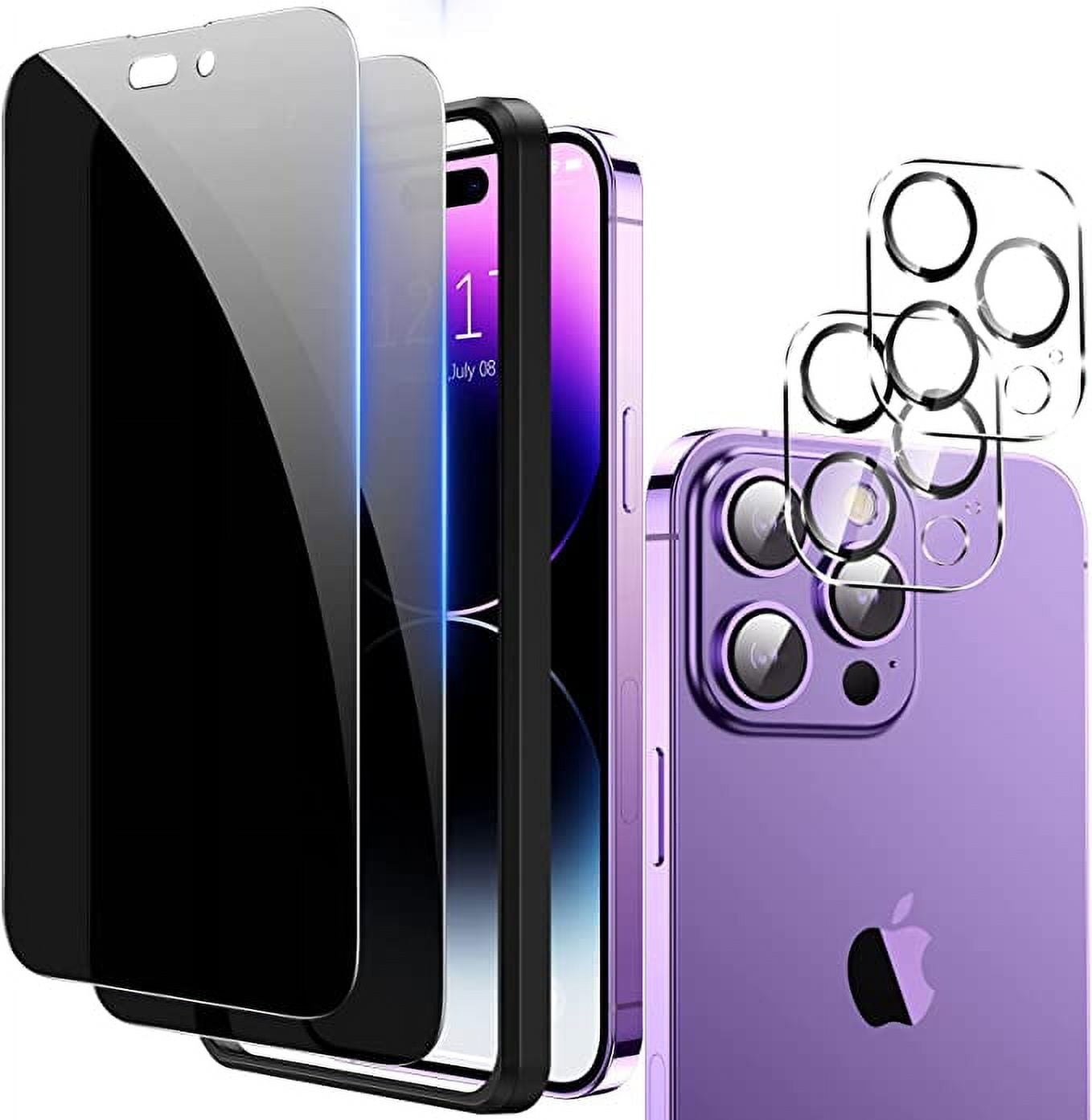 2 Pack Gradient Tempered Glass For IPhone 14 Plus/13 Pro Max Privacy Screen Protector 14plus 13 Promax 6 7inch Anti Spy Blue Light Eye Protection Hd Ultr