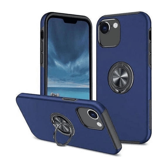 Entronix Protective Case Compatible with iPhone 16E, Ring Holder Slim Cover, Blue