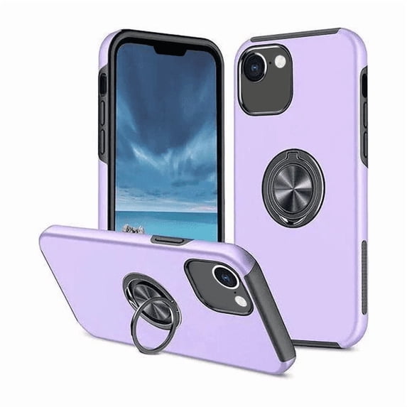 Entronix Protective Case Compatible with iPhone 16E, Ring Holder Slim Cover, Purple