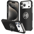 thumbnail image 1 of Entronix Protective Case Compatible with iPhone 17 Pro Max / iPhone 18 Pro Max, Ring Holder Slim Cover, Black, 1 of 6