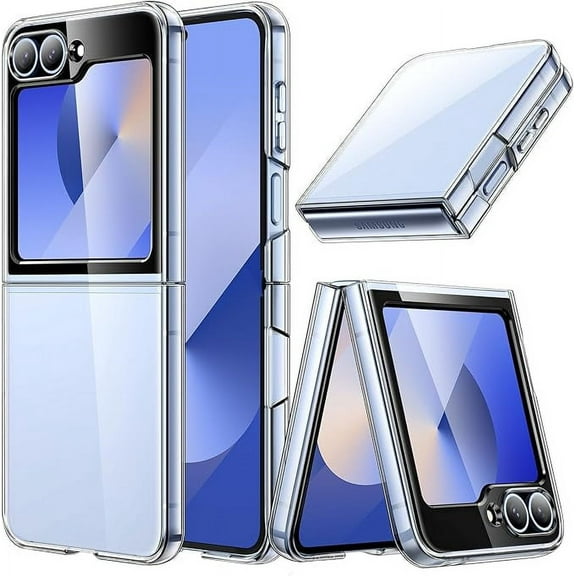 Entronix Protective Clear Case for Galaxy Z Flip 6 [Yellow Resistant] Shock-Absorbent Raised Edge Protection - Crystal Clear Case Compatible with Galaxy Z Flip 6
