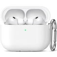thumbnail image 1 of Entronix Protective Cover Compatible with AirPods Pro 3rd Gen — LED Visible Soft-Touch Silicone Earbuds Case Skin with Keychain, White, 1 of 5