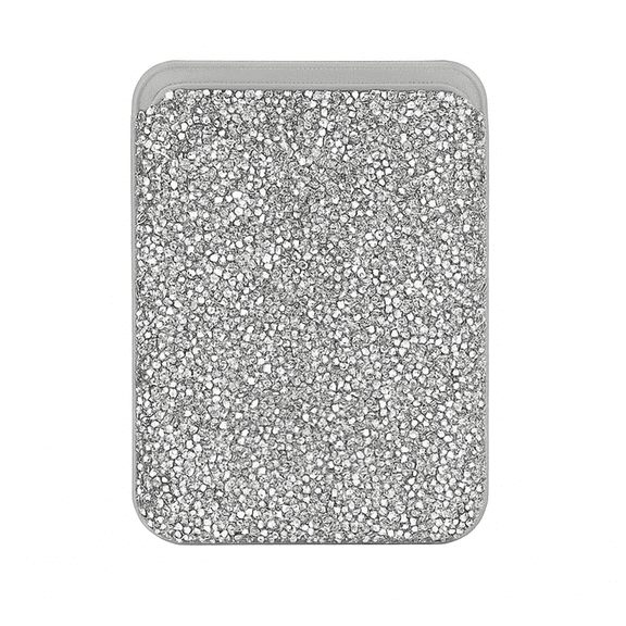 Entronix Rhinestone Magnetic Wallet Attachment for MagSafe & Magnetic Phone Cases - Silver