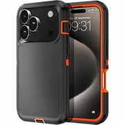 Entronix Rugged Heavy Duty Case for iPhone 17 Pro Max – Triple-Layer Protective Bumper Cover, Orange