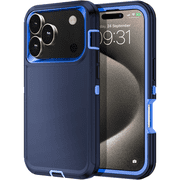 Entronix Rugged Heavy Duty Case for iPhone 17 Pro   Triple-Layer Protective Bumper Cover, Navy