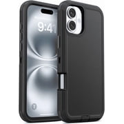 Entronix Rugged Heavy Duty Case for iPhone 17 – Triple-Layer Protective Bumper Cover, Black