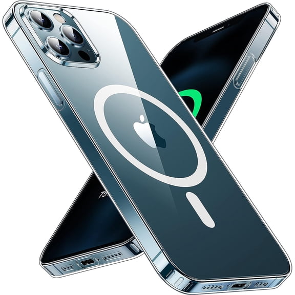 Entronix Magnetic Clear Case Compatible with iPhone 12 / 12 Pro, Hard Back Cover
