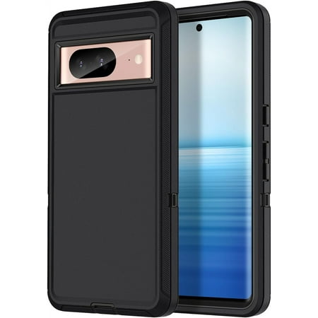 Entronix Shockproof Back Cover Cell Phone Case for Google Pixel 8, Black
