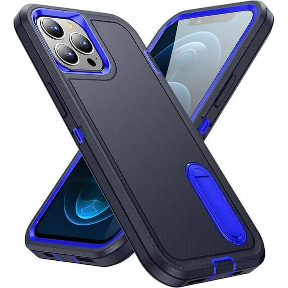 Entronix Shockproof Heavy Duty Cell Phone Case for Apple iPhone 12, Navy Blue