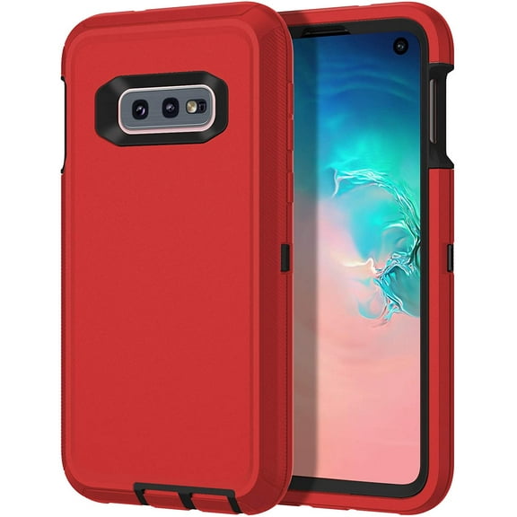 Entronix Shockproof Heavy Duty Cell Phone Case for Samsung Galaxy S10e, Red