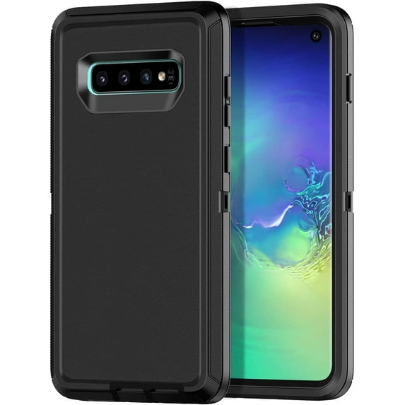 Designed for Samsung Galaxy S10 Plus Heavy Duty Case, Triple Layer Protection Shockproof Dropproof Dustproof Anti-Scratch Phone Case Cover for Samsung Galaxy S10 Plus,Black