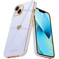 thumbnail image 1 of Entronix Shockproof Love-Heart Back Cover Cell Phone Case for Apple iPhone 14, Purple, 1 of 8