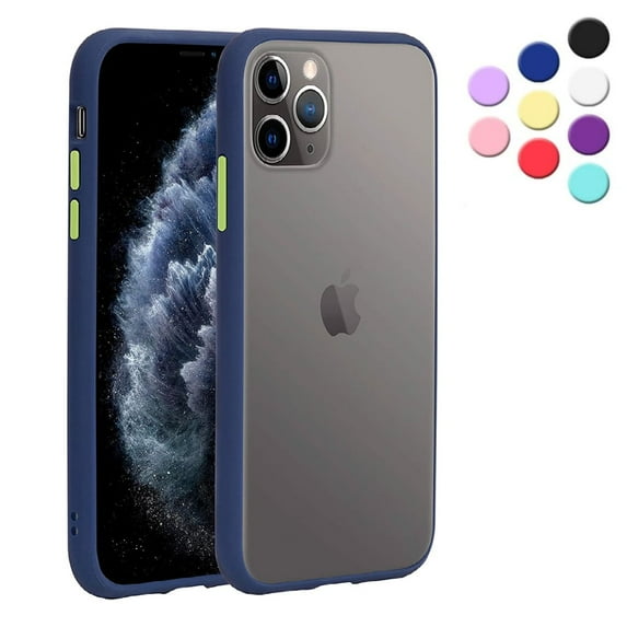 Entronix Shockproof Matte Case Designed for iPhone 12 Pro, with Soft TPU Bumper, Slim Case Navy