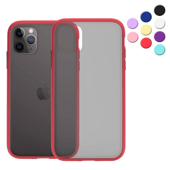 Entronix Shockproof Matte Case Designed for iPhone 12 Pro, with Soft TPU Bumper, Slim Case Red