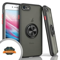 Entronix Shockproof Matte Case Designed for iPhone 7/8, Shockproof Rotating Holder Ring, Black
