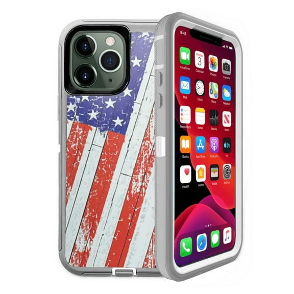 Entronix Shockproof USA Flag Heavy Duty Cell Phone Case for iPhone 11 Pro