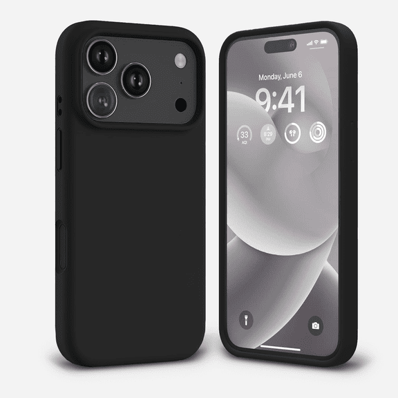 Entronix Silicone Case Compatible with 17 Pro Max and iPhone 18 Pro Max, Slim Magnetic Cover, Black