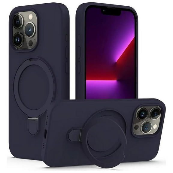 Entronix Silicone Case Designed for Apple iPhone 16 Pro Max with Stand, Protection Shockproof Dropproof Dustproof Slim Design Phone Cover for Apple iPhone 16 Pro Max, Navy