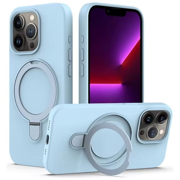 Entronix Silicone Case Designed for Apple iPhone 16 Pro Max with Stand, Protection Shockproof Dropproof Dustproof Slim Design Phone Cover for Apple iPhone 16 Pro Max, Light Blue