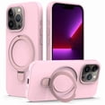 thumbnail image 1 of Entronix Magnetic Silicone Case for iPhone 16 Pro Max, Slim Cover with Foldable Kickstand, Pink, 1 of 5